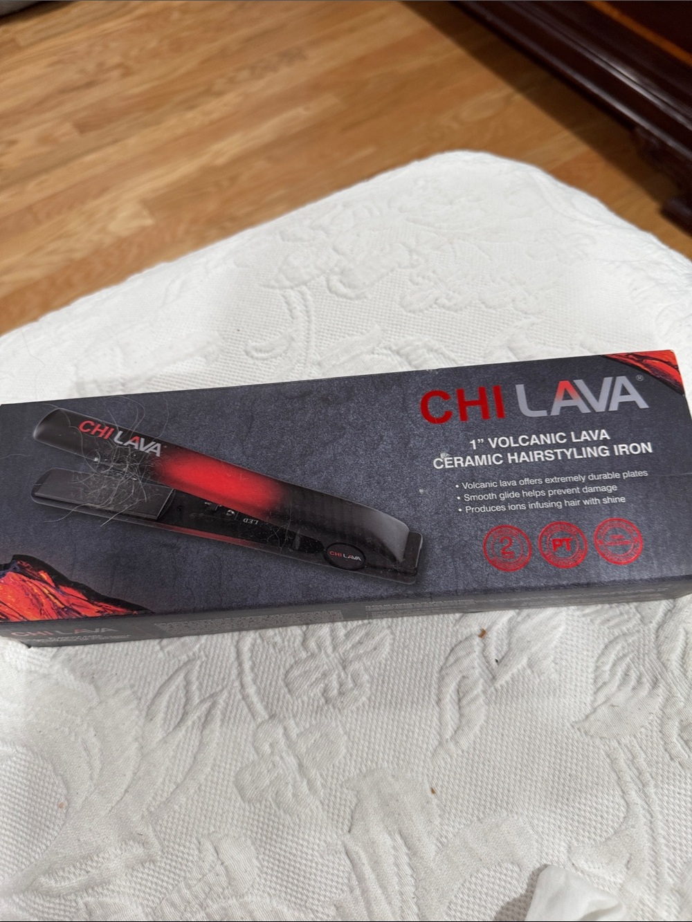 Lava 1" Volcanic Lava Ceramic Hairstyling Iron - Black/Red